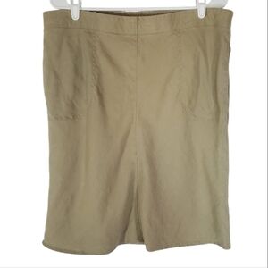 🟢1437 * J. Jill 100% Linen Mini Skirt Olive Green Size S